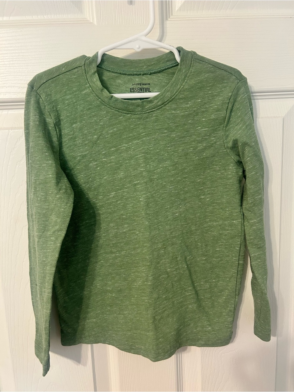 Boys, jumping beans, Heather Green Long-Sleeve Essential Tee, size 5